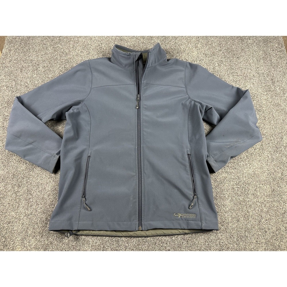 Outdoor Research Women's Transfer Jacket Blue Full Zip Hiking Walking Large Logo